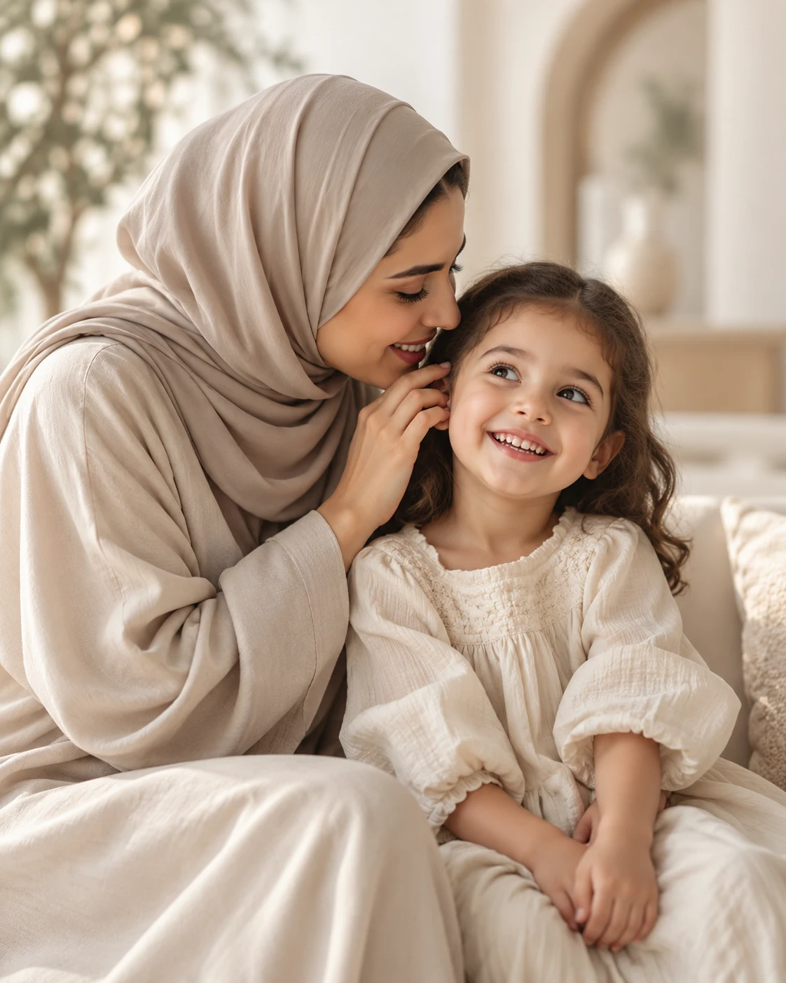 Mother and child during a hearing moment